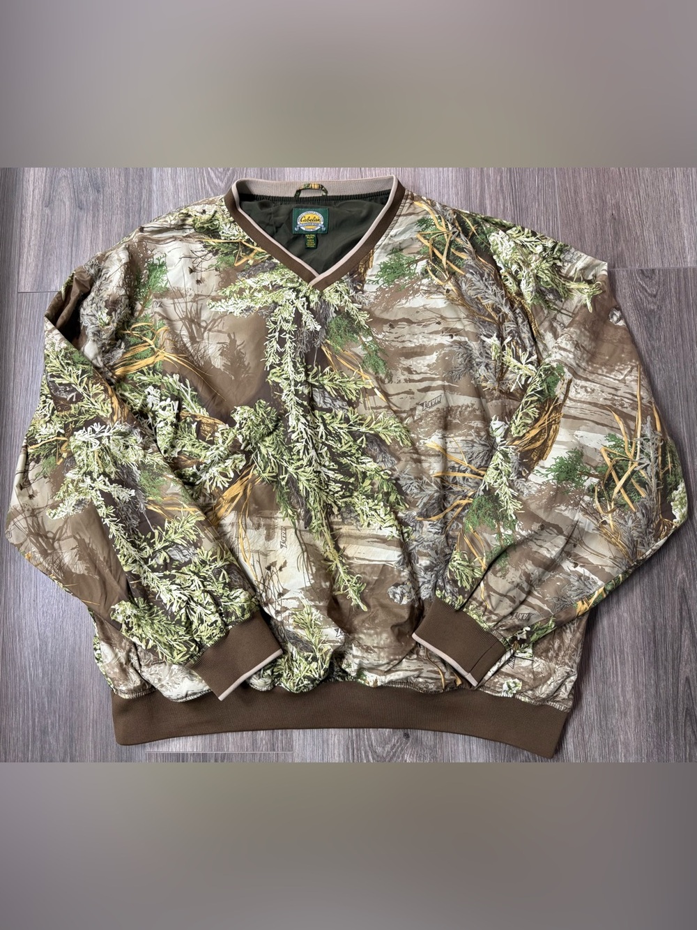 Cabelas Men’s Camo Windbreaker 2XL Advantage Max 1 Outdoors Hunting Golf Hiking